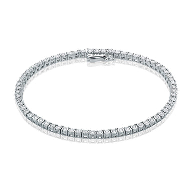 9ct White Gold Round Brilliant Cut with 1 CARAT tw of Diamonds Tennis Bracelet