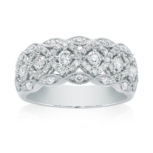 18ct White Gold Round Brilliant Cut with 1 CARAT tw of Diamonds Ring ...