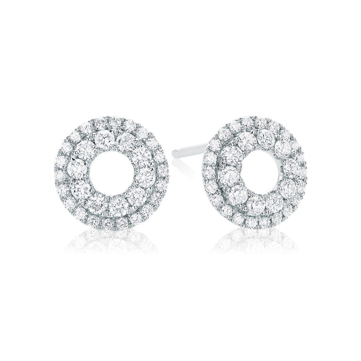 9ct White Gold Round Brilliant Cut with 1/2 CARAT tw of Diamonds Earrings