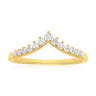 18ct Yellow Gold Round Brilliant Cut 0.25 ctw Contoured Dress Ring