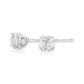 9ct White Gold Round Brilliant Cut with 1/2 CARAT tw of Diamonds Earrings