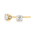 9ct Yellow Gold Round Brilliant Cut with 1/2 CARAT tw of Diamonds Earrings
