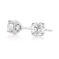 9ct White Gold Round Brilliant Cut with 1 Carat tw of Diamonds Earrings