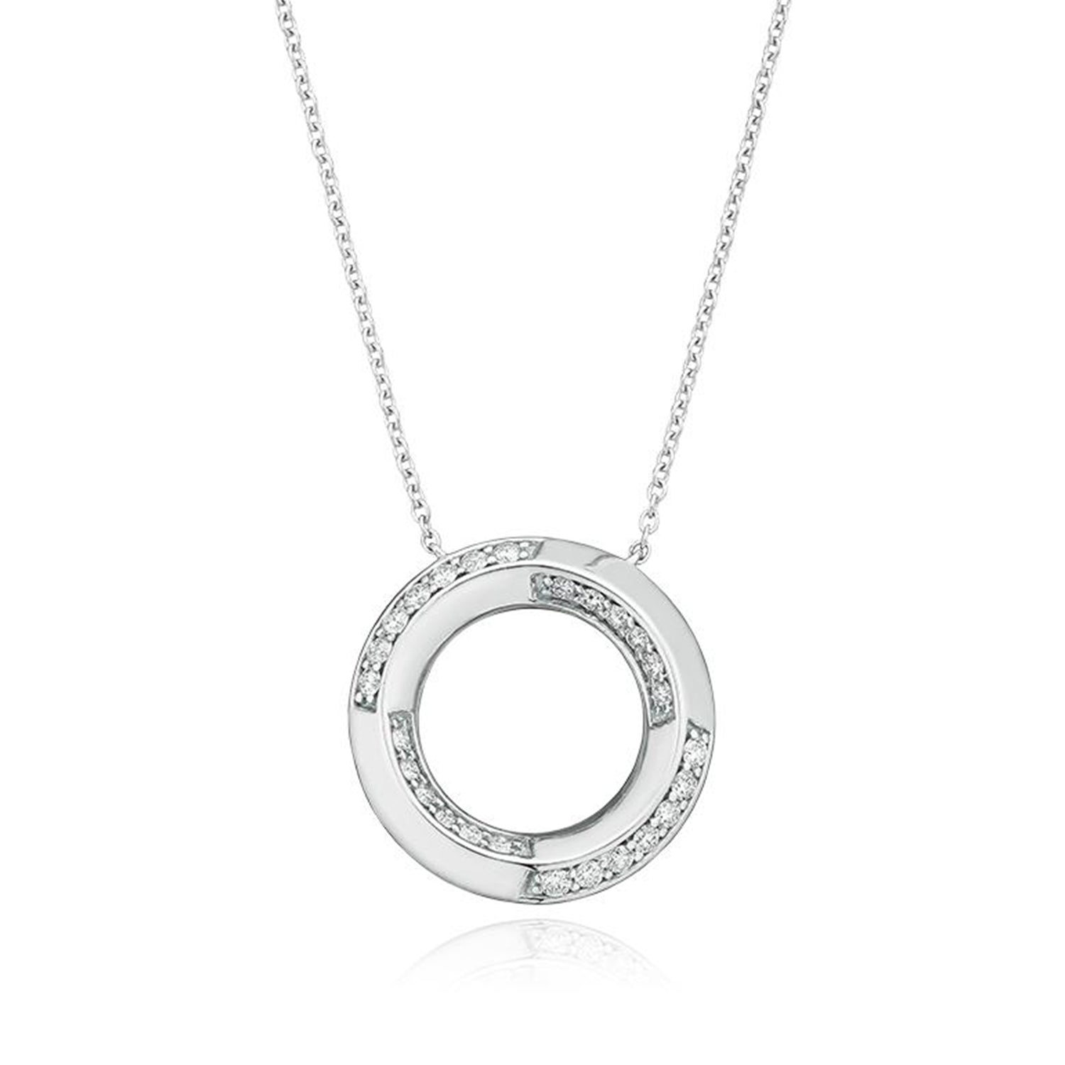 9ct White Gold with 1/4 CARAT tw of Diamond Pendant