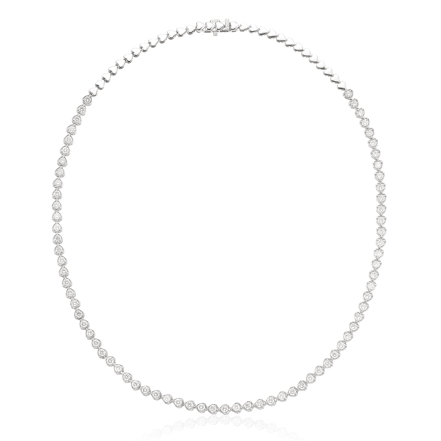 18ct White Gold Sapphire & Diamond Scatter Drop Necklace