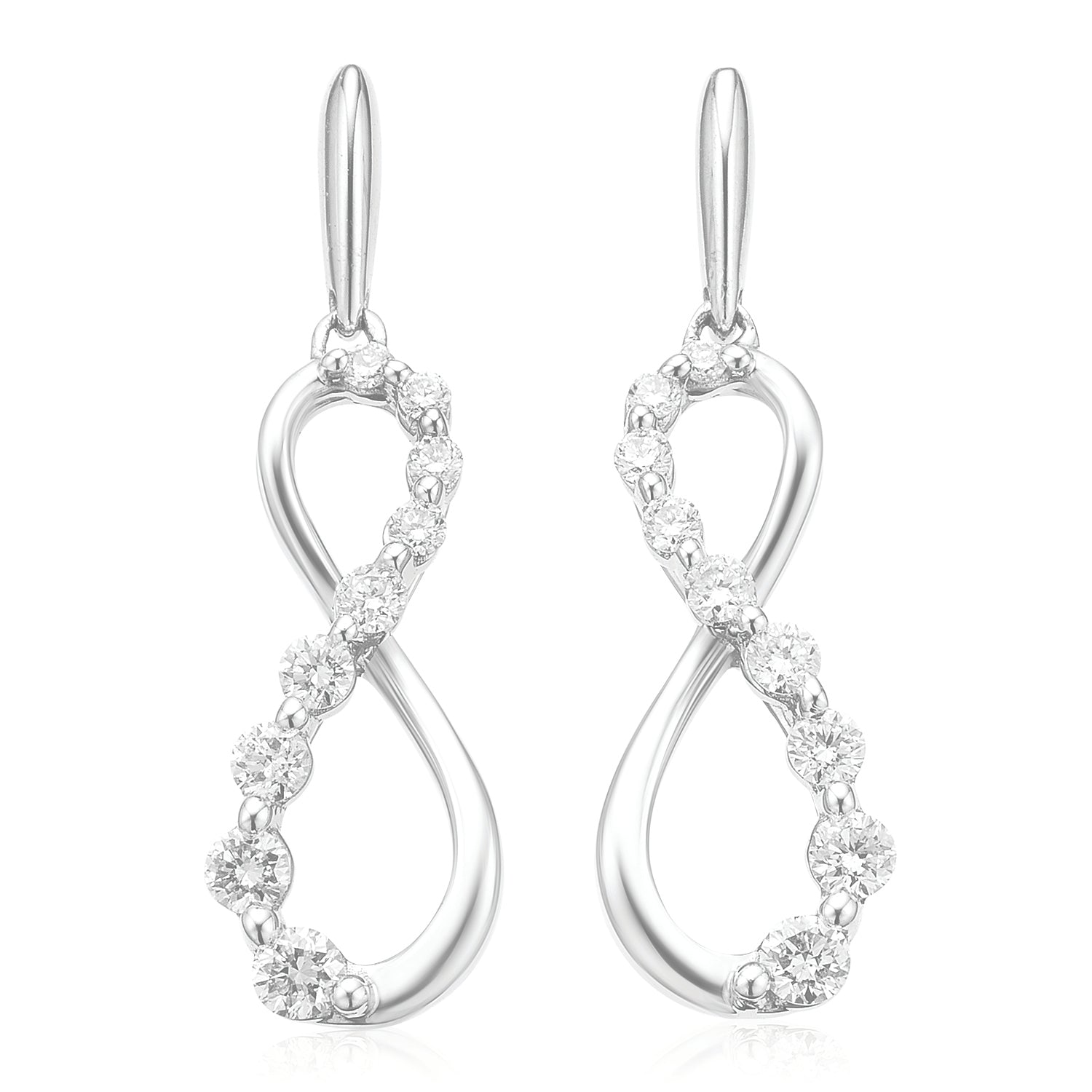 9ct White Gold Diamond Pear Cluster Drop Stud Earrings  Goldmark AU