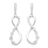 9ct White Gold Round Brilliant Cut 1/4 Carat tw Infinity Drop Earrings