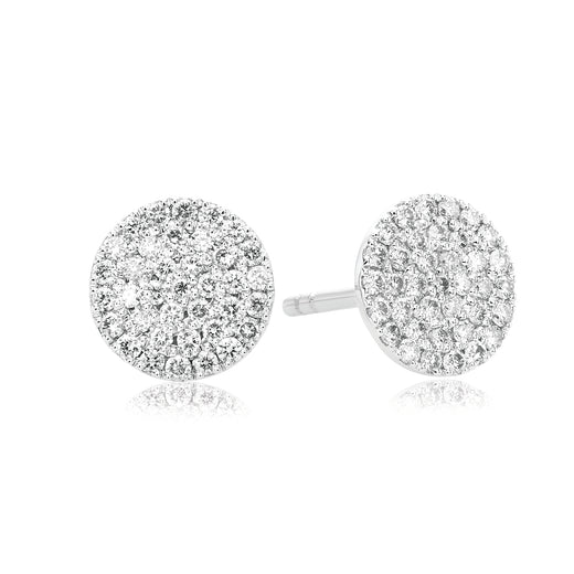 9ct White Gold Round Brilliant Cut 0.38 Carat tw Diamond Earrings