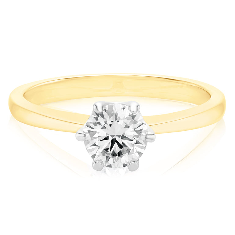 Promise 18ct Two Tone Gold Round Brilliant Cut 0.70 CARAT of Diamonds Ring