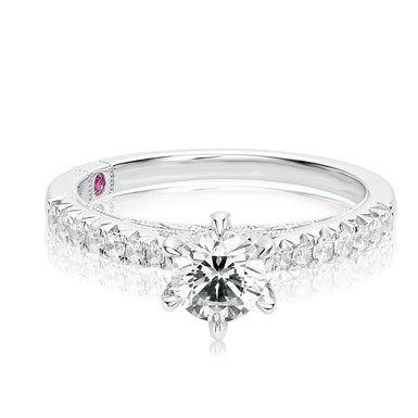 Royale Platinum Round Brilliant Cut 1 CARAT tw of Diamonds Ring