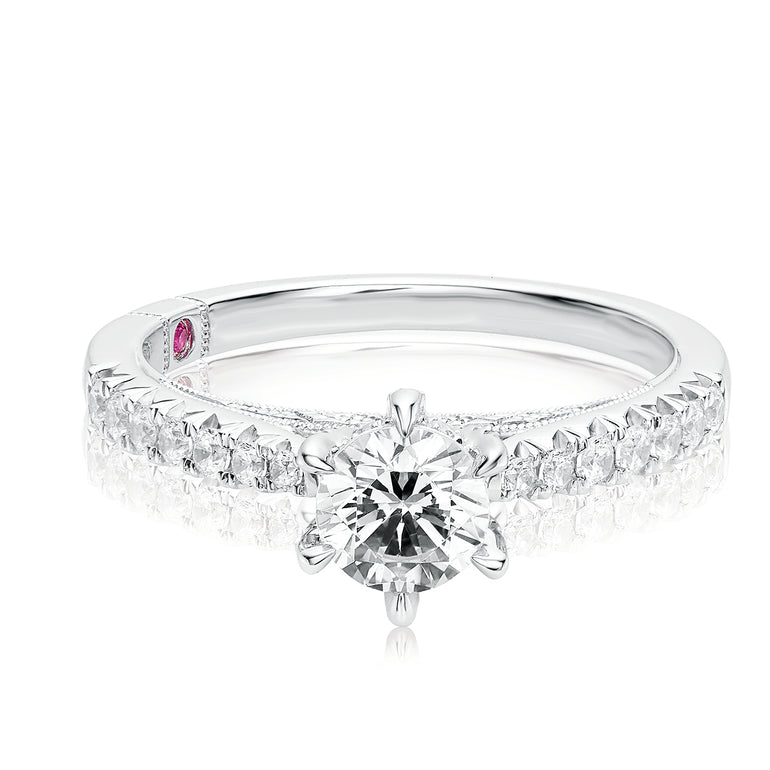 Royale Platinum Round Brilliant Cut 1 CARAT tw of Diamonds Ring
