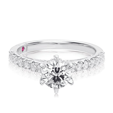 Royale Platinum Round Brilliant Cut 1 1/2 CARAT tw of Diamonds Ring