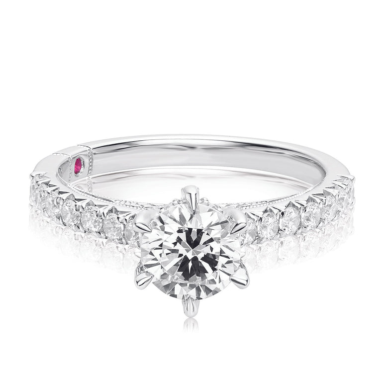 Royale Platinum Round Brilliant Cut 1 1/2 CARAT tw of Diamonds Ring