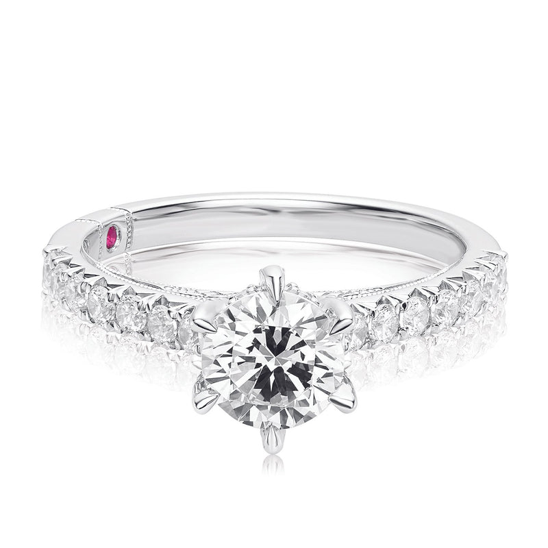 Royale Platinum Round Brilliant Cut 1 1/2 CARAT tw of Diamonds Ring