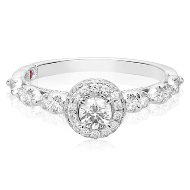 Royale Platinum Round Brilliant Cut  3/4 CARAT tw of Diamonds Ring