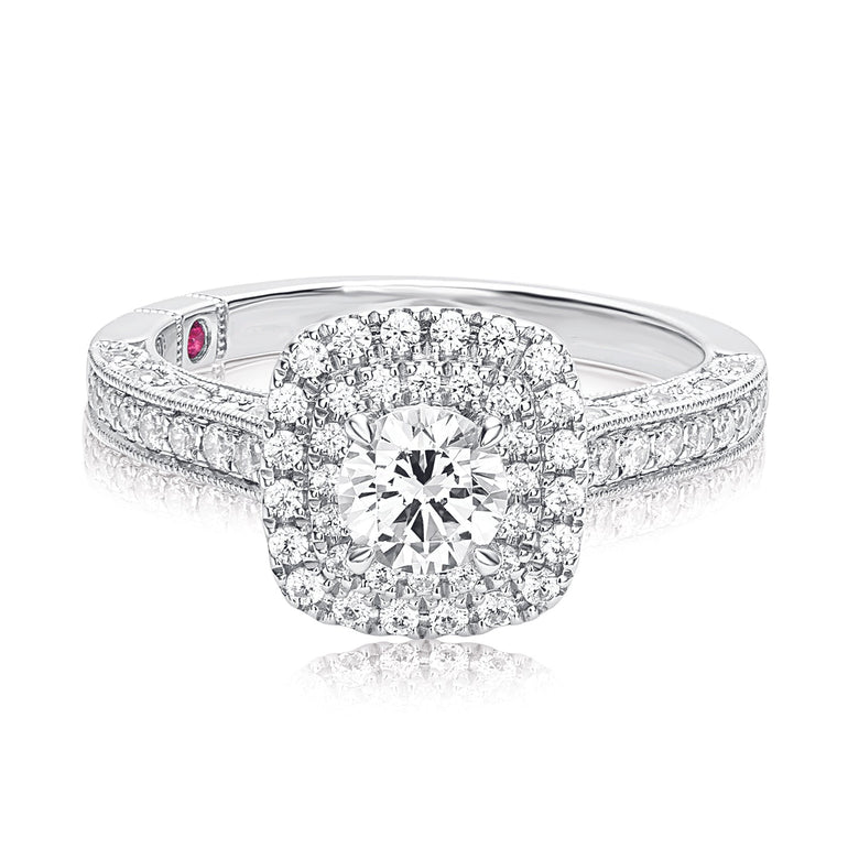 Royale Platinum Round Brilliant Cut 1 CARAT tw of Diamonds Ring