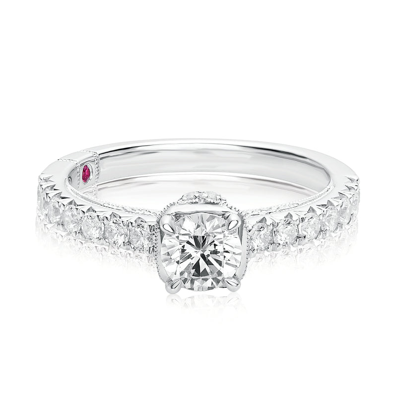 Royale Platinum Round Brilliant Cut 1 Carat tw of Diamonds Ring