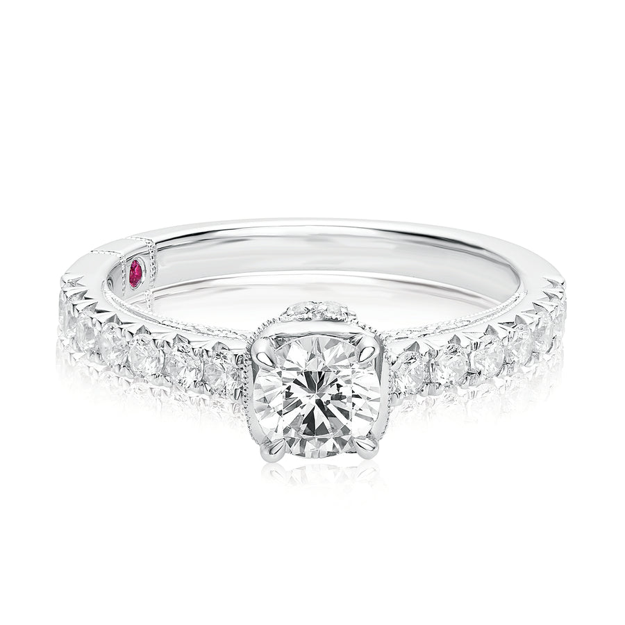 Royale Platinum Round Brilliant Cut 1 Carat tw of Diamonds Ring