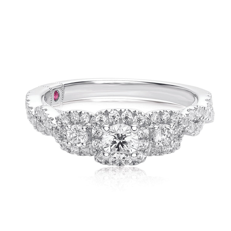 Royale Platinum Round Brilliant Cut 3/4 CARAT tw of Diamonds Ring