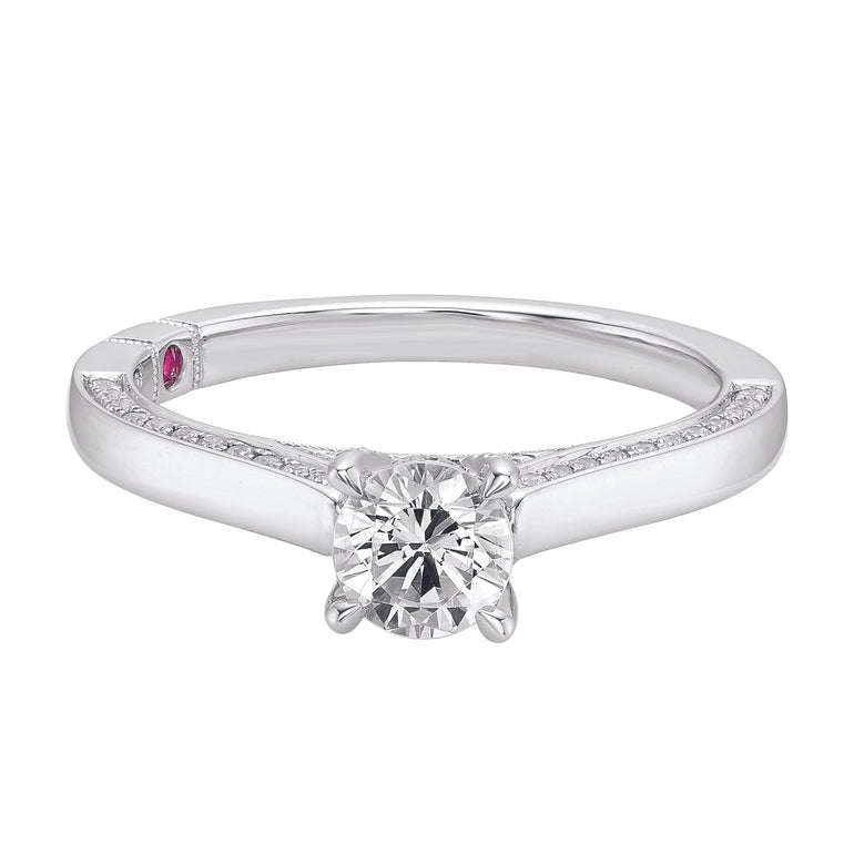 Royale Platinum Round Brilliant Cut 3/4 CARAT tw of Diamonds Ring