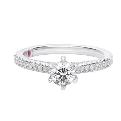 Royale Platinum Round Brilliant Cut 3/4 CARAT tw of Diamonds Ring