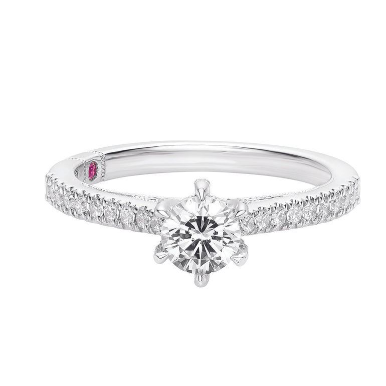 Royale Platinum Round Brilliant Cut 3/4 CARAT tw of Diamonds Ring