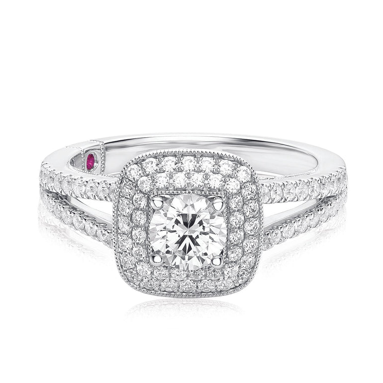 Royale Platinum Round Brilliant Cut 1 CARAT tw of Diamonds Ring