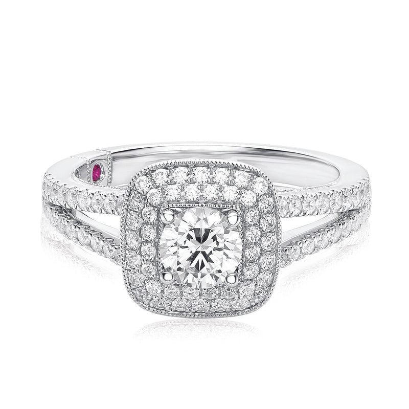 Royale Platinum Round Brilliant Cut 1 CARAT tw of Diamonds Ring