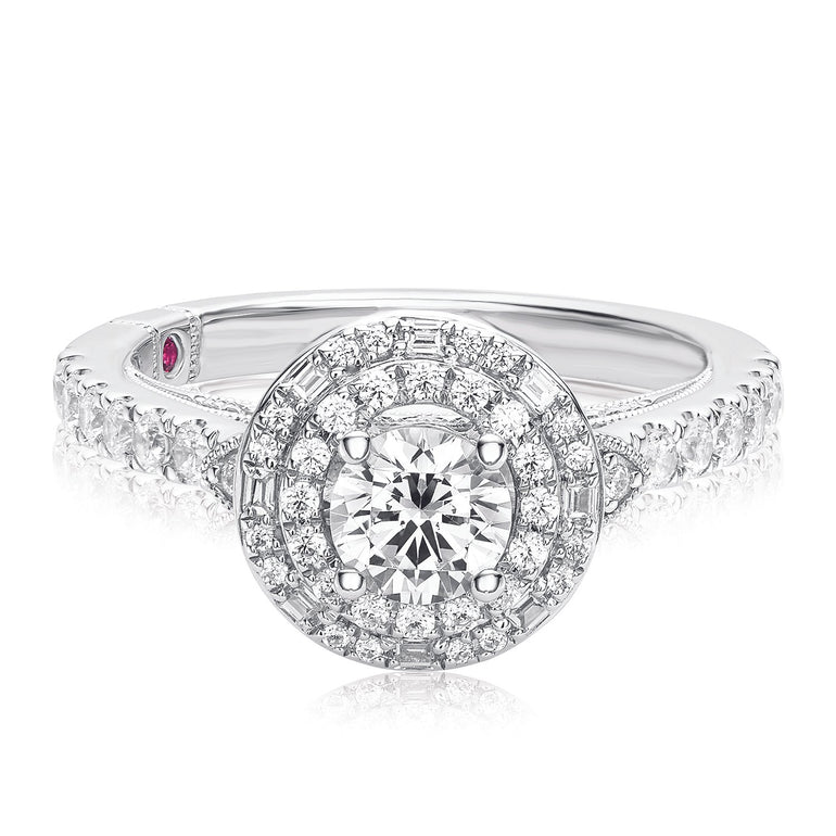 Royale Platinum Round Brilliant Cut 1 CARAT tw of Diamonds Ring