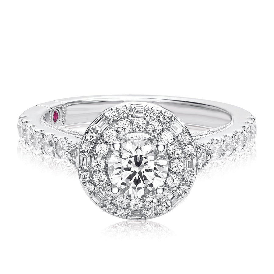 Royale Platinum Round Brilliant Cut 1 CARAT tw of Diamonds Ring