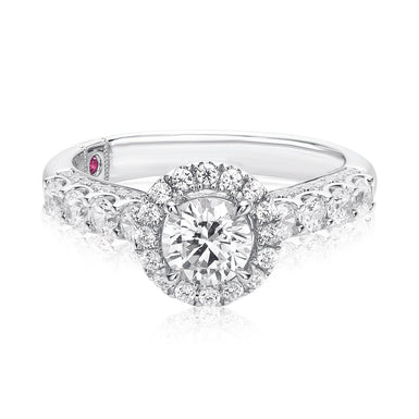 Royale Platinum Round Brilliant Cut 1 1/2 CARAT tw of Diamonds Ring