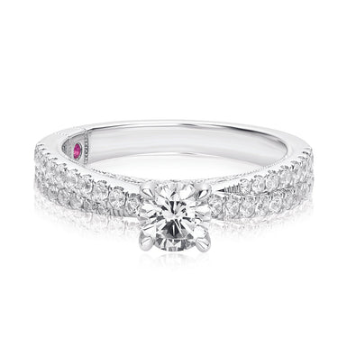 Royale Platinum Round Brilliant Cut 1 Carat tw of Diamonds Ring