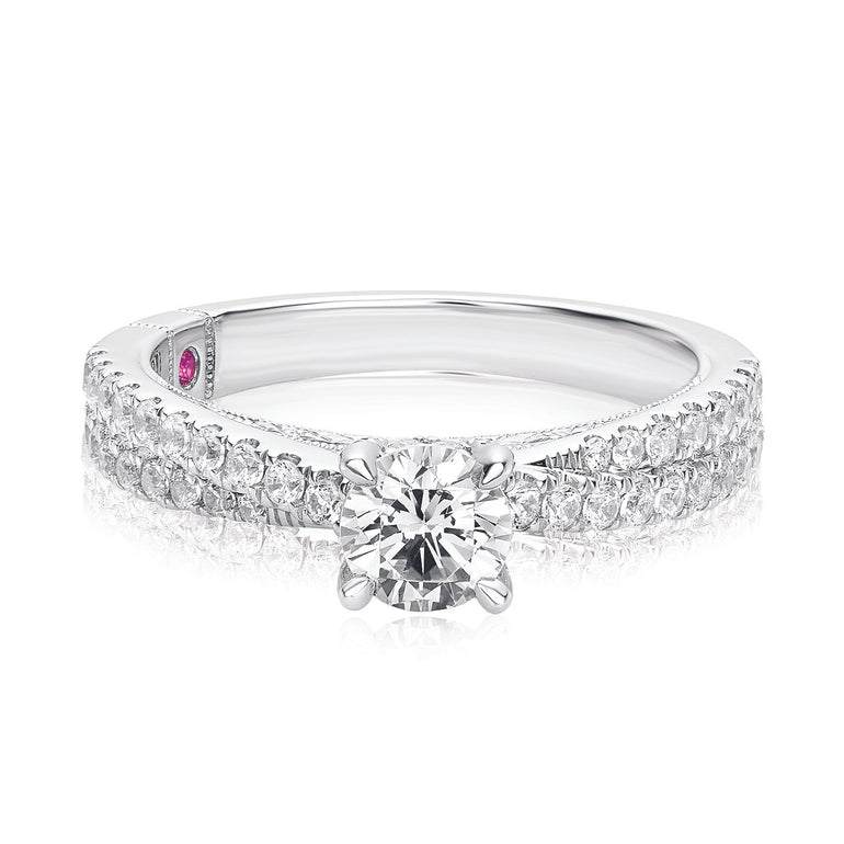 Royale Platinum Round Brilliant Cut 1 Carat tw of Diamonds Ring