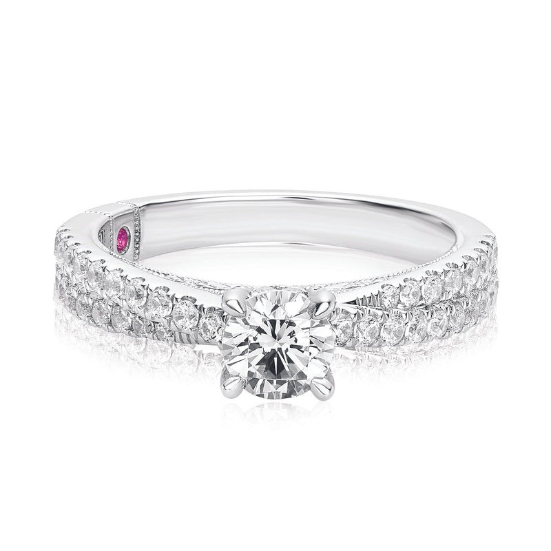 Royale Platinum Round Brilliant Cut 1 Carat tw of Diamonds Ring