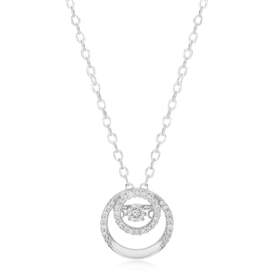 Every Child is a Diamond 9ct White Gold Round Cut 1/4 Carat tw of Diamonds Circle Pendant