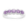 18ct White Gold Oval Cut 0.17 Carat tw Five Stone Amethyst Ring