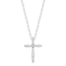 9ct White Gold Round Brilliant Cut 0.1 Carat tw Diamond Cross Pendant