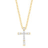 9ct Yellow Gold Round Brilliant Cut 0.07 Carat tw Diamond Cross Pendant