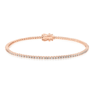 10ct Rose Gold Round Brilliant Cut 1 Carat tw Tennis Bracelet