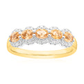 Oval Cut 0.17 Carat tw Five Stone Citrine Ring