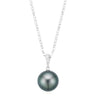 Perla by Autore 18ct White Gold 10mm Tahitian Pearl and Diamond Set Pendant