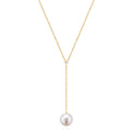 Perla by Autore 18-Carat Yellow Gold with 10mm White South Sea Pearl Diamond Set Necklace