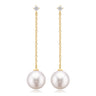 Perla by Autore 18-carat Yellow Gold with 10mm South Sea Pearl Diamond Set Earrings