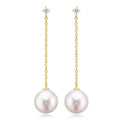 Perla by Autore 18-carat Yellow Gold with 10mm South Sea Pearl Diamond Set Earrings