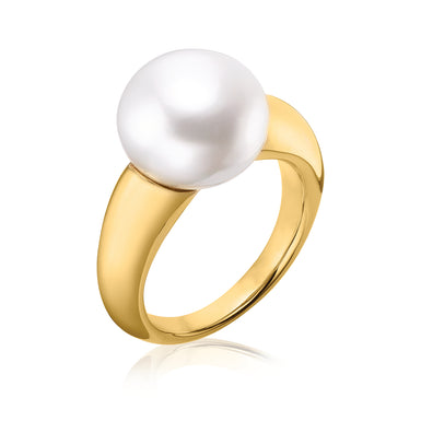 Perla by Autore 9ct Yellow Gold Round 12mm South Sea Pearl Ring