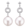Perla by Autore 18ct White Gold 10 mm White South Sea Pearl 0.26 Carat tw Earrings
