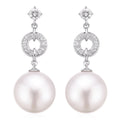 Perla by Autore 18ct White Gold 10 mm White South Sea Pearl 0.26 Carat tw Earrings