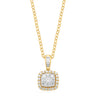 9ct Yellow Gold Baguette & Round Brilliant Cut Diamond Pendant