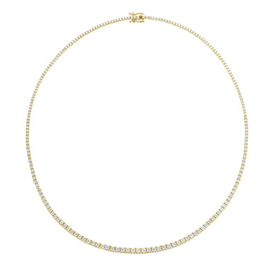 10ct Yellow Gold 4 CTW Round Diamond Tennis Necklace