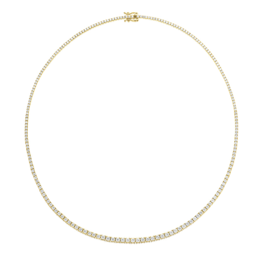 10ct Yellow Gold 4 CTW Round Diamond Tennis Necklace